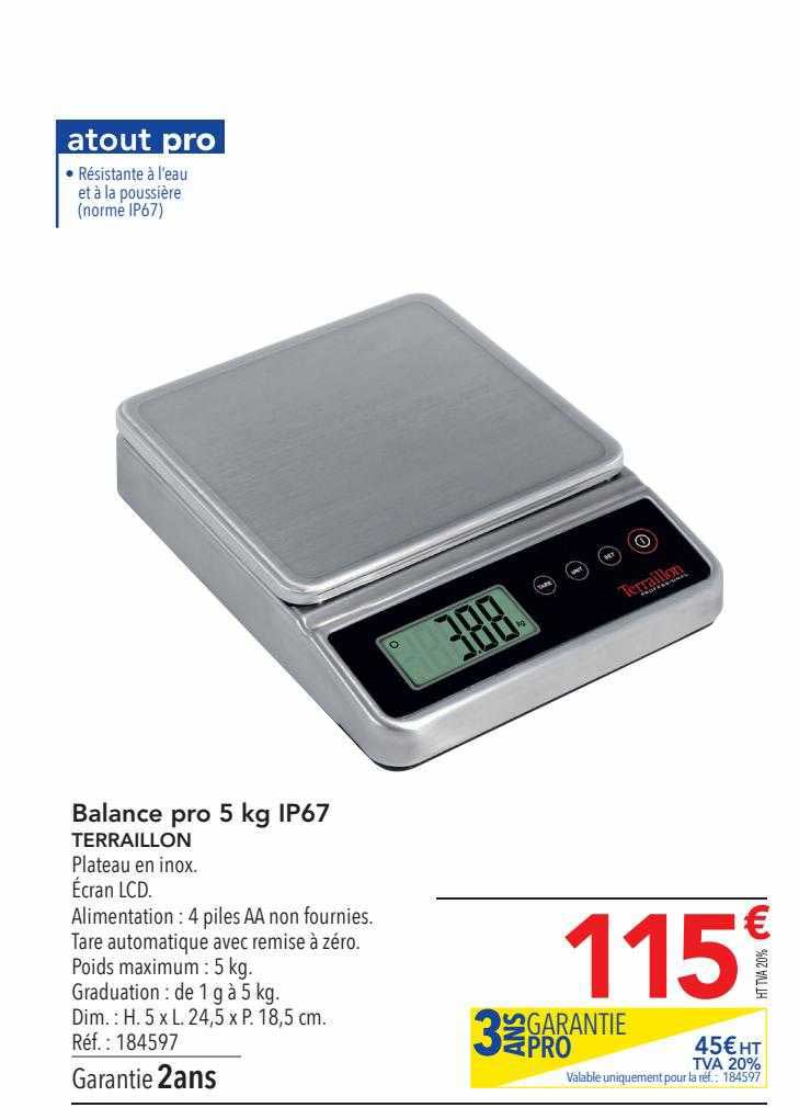 balance pro 5 kg ip67 terraillon