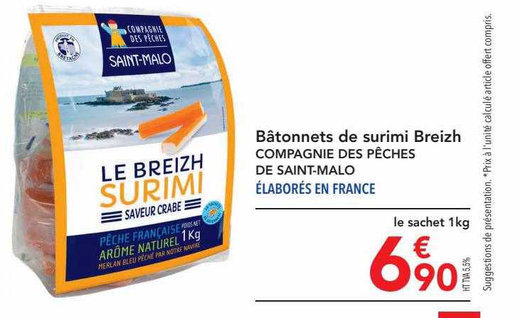bâtonnets de surimi breizh compagnie des pêches de saint-malo
