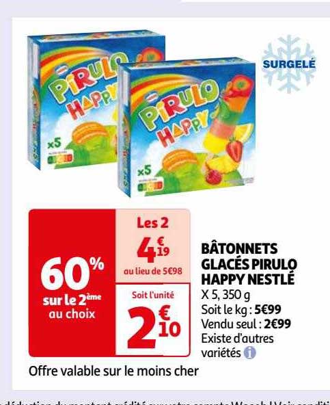 Bâtonnets Glacés Pirulo Happy Nestlé