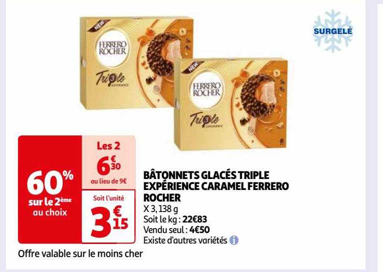 bâtonnets glacés triple expérience caramel ferrero rocher