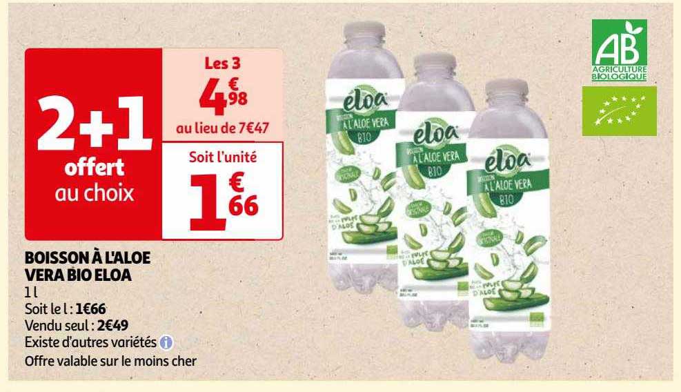 boisson à l'aloé vera bio eloa