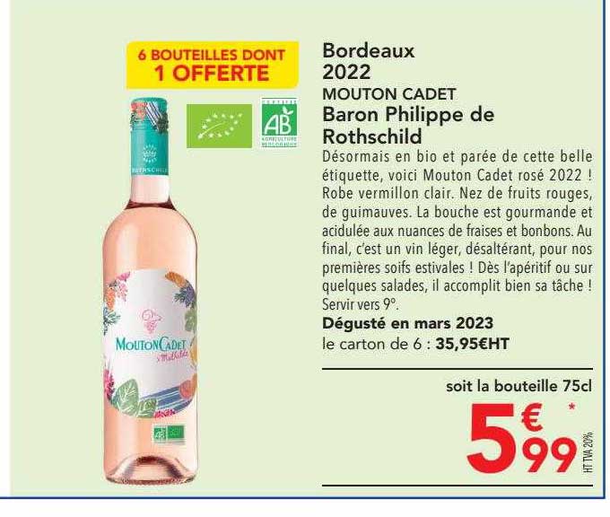 bordeaux 2022 mouton cadet baron philippe de rothschild