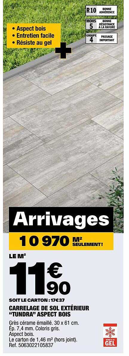 carrelage de sol extérieur "tundra" aspect bois