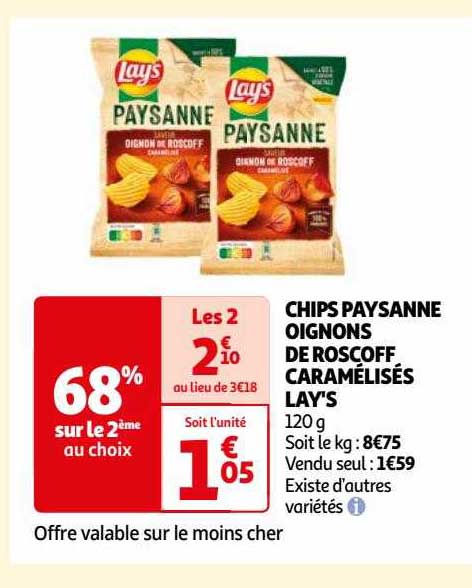 chips paysanne oignons de roscoff caramélisés lay's