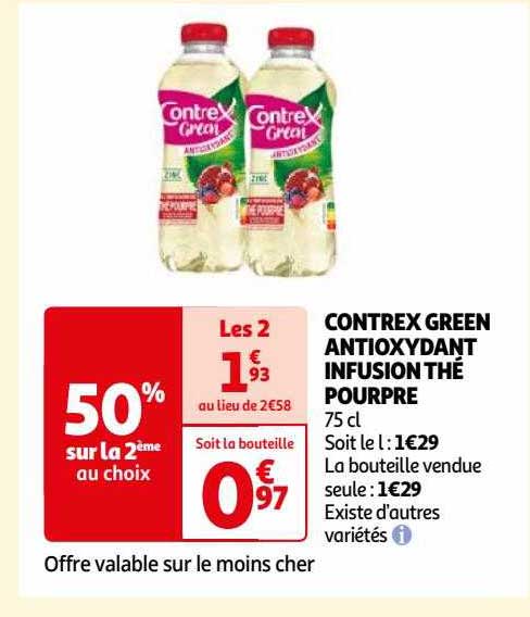contrex green antioxydant infusion thé pourpre