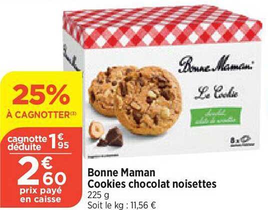 cookies chocolat noisettes bonne maman
