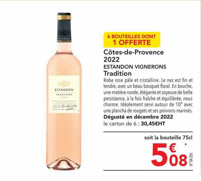côtes-de-provence 2022 estandon vignerons tradition