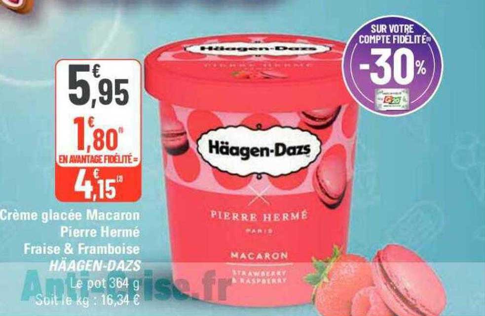 crème glacée macaron pierre hermé fraise & framboise häagen-dazs