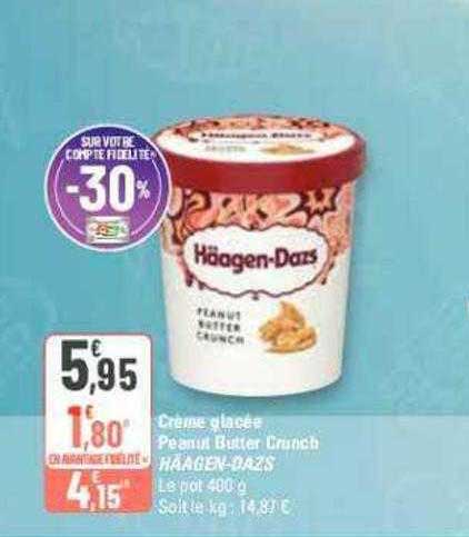 crème glacée peanut butter crunch häagen-dazs