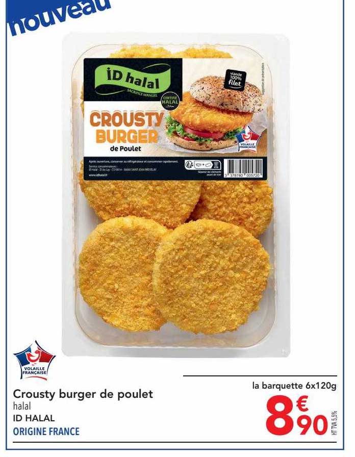 Crousty Burger De Poulet Halal