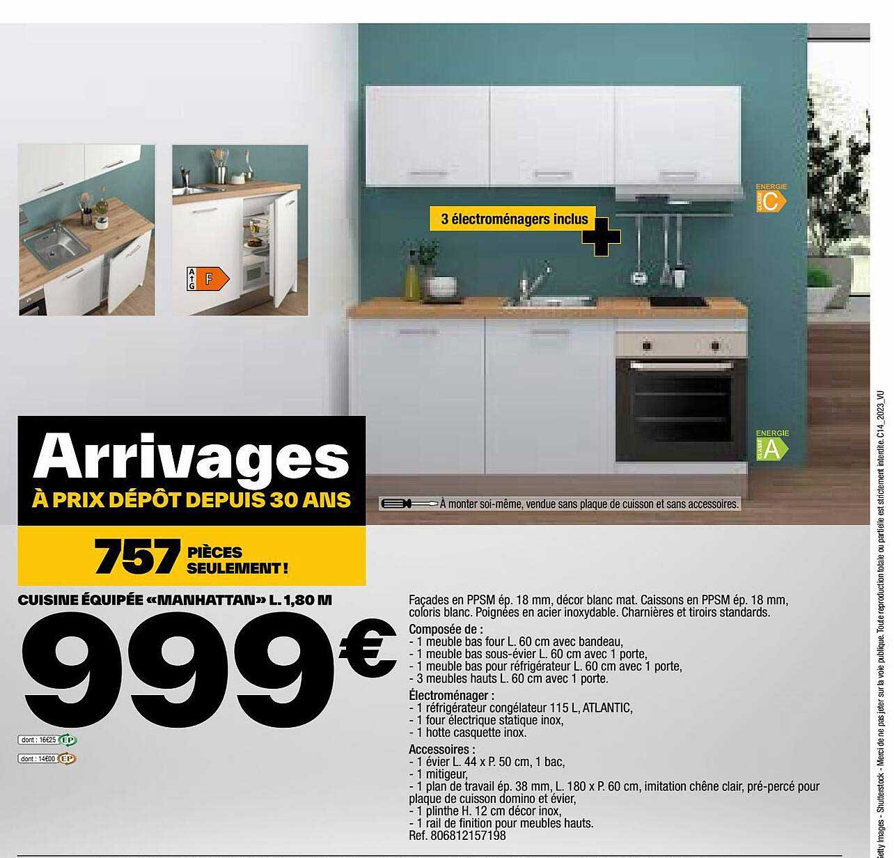 cuisine équipée "manhattan" l. 180 m