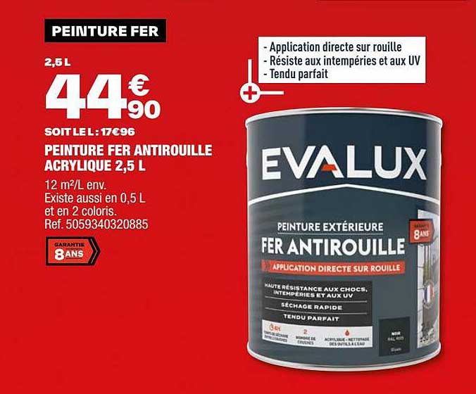 evalux peinture fer antirouille acrylique