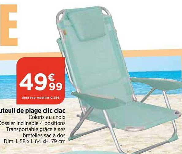 fauteuil de plage clic clac