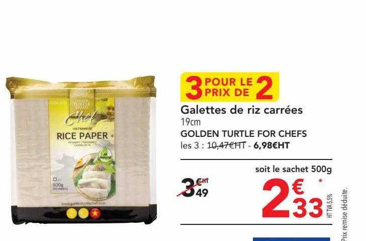 Galettes De Riz Carrées Golden Turtle For Chefs