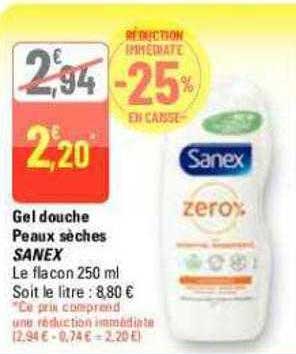 gel douche peaux sèches sanex