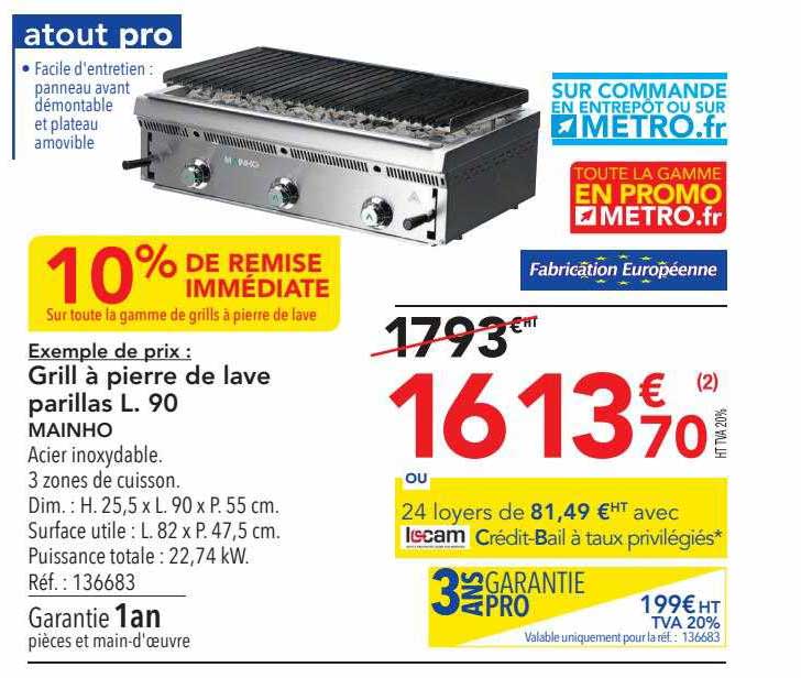 grill à pierre de lave parillas l. 90 mainho