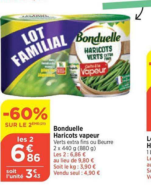 Haricots Vapeur Bonduelle