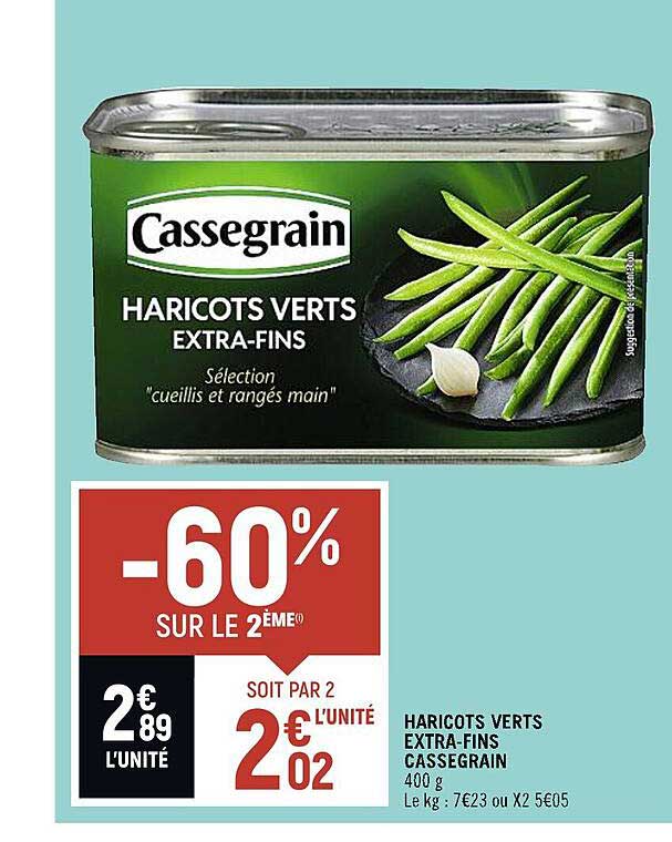 haricots verts extra-fins cassegrain