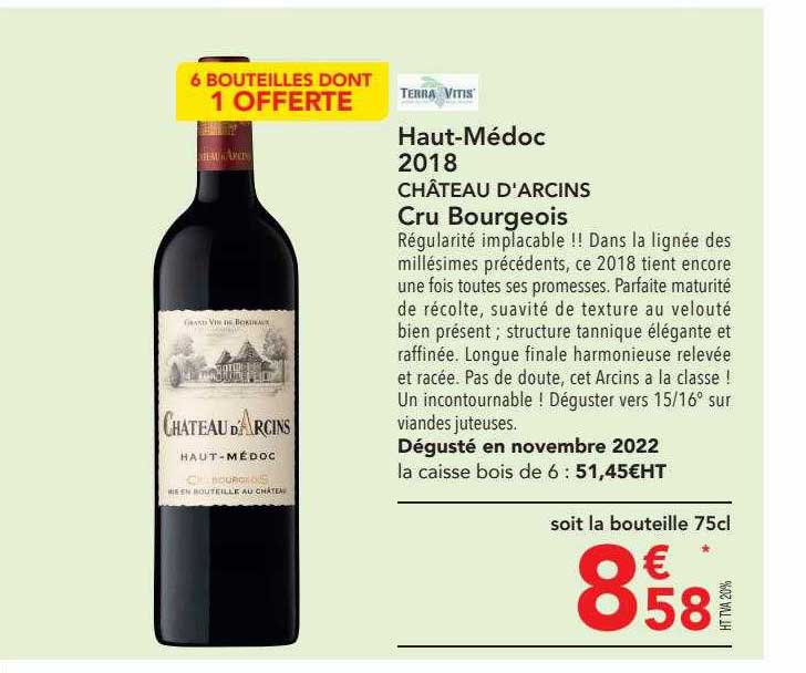 haut-médoc 2018 château d'arcins cru bourgeois