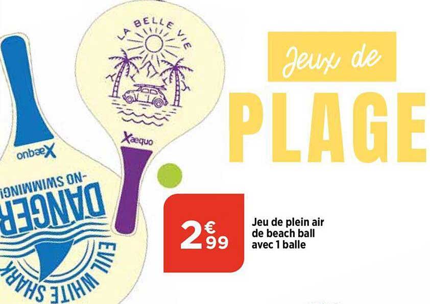 jeu de plein air de beach ball avec 1 balle