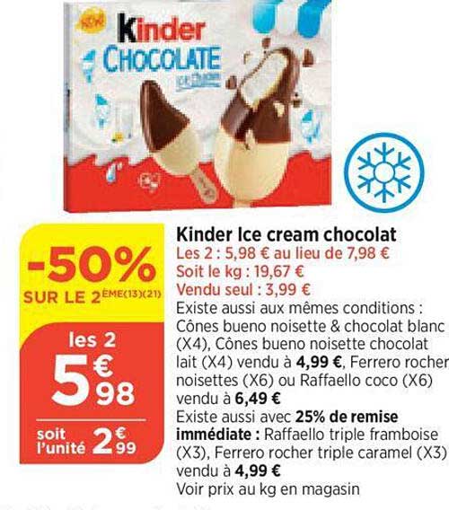kinder ice cream chocolat