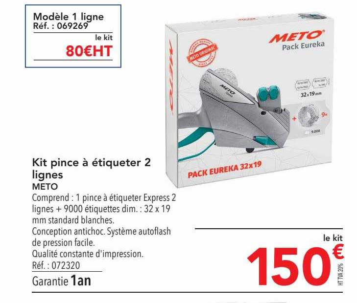 kit pince à étiqueter  lignes meto