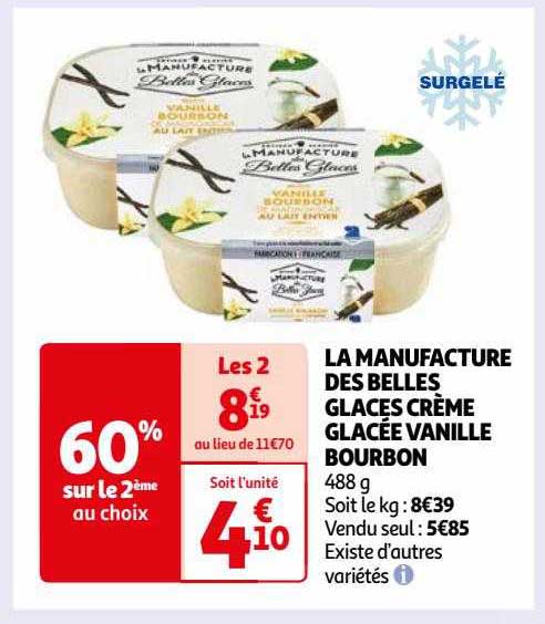 la manufacture des belles glaces crème glacée vanille bourbon