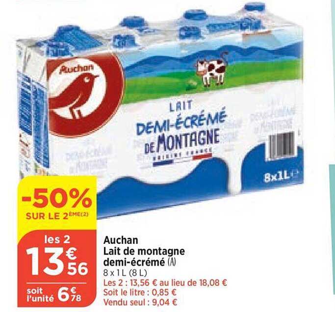 lait de montagne demi-écrémé auchan