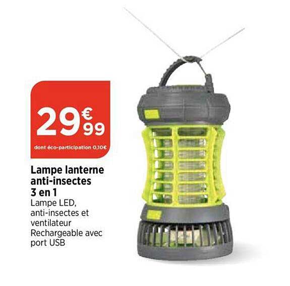 lampe lanterne anti-insectes 3 en 1