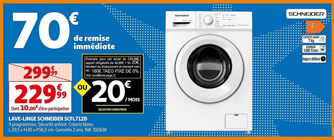 lave-linge schneider scfl712d