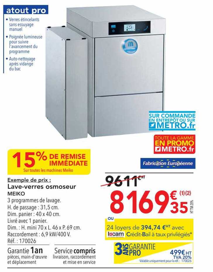 lave-verres osmoseur meiko
