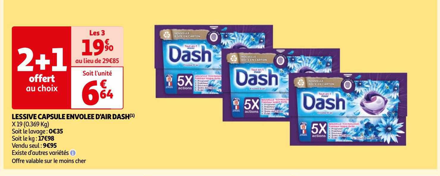 lessive capsule envolée d'air dash