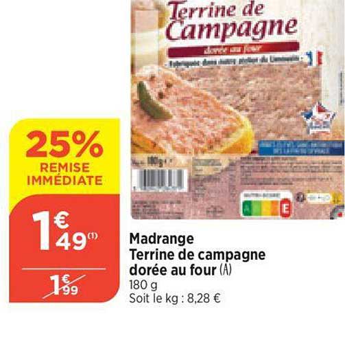 madrange terrine de campagne dorée au four