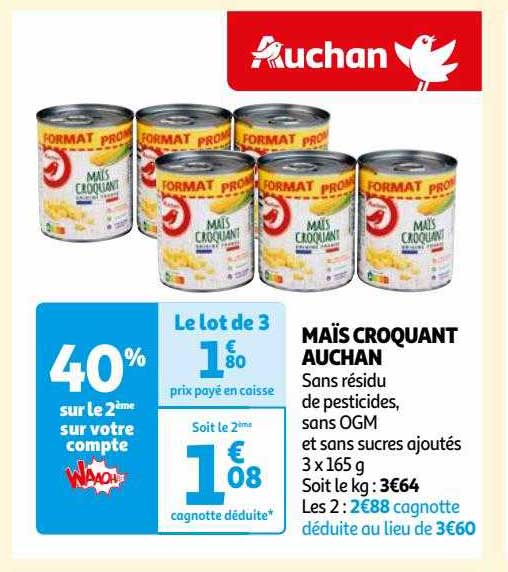 Maïs Croquant Auchan