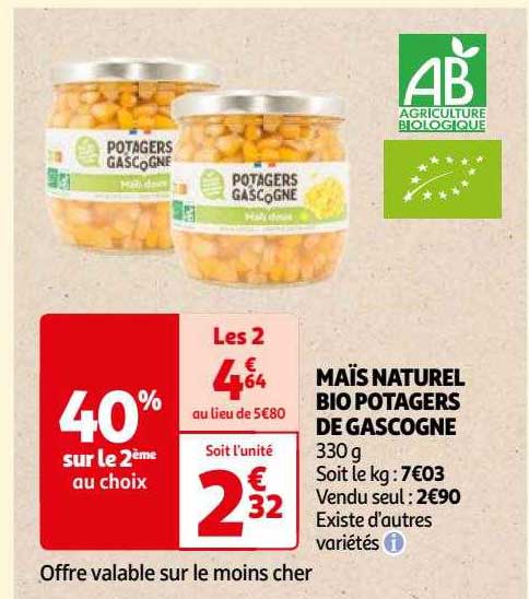 Maïs Naturel Bio Potagers De Gascogne