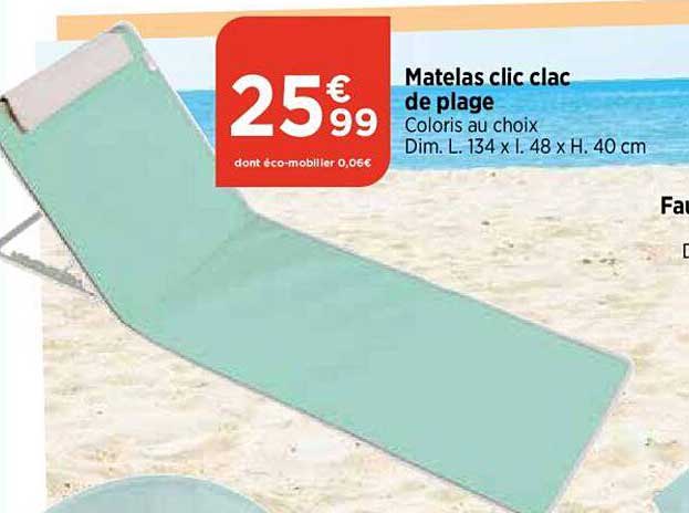 matelas clic clac de plage