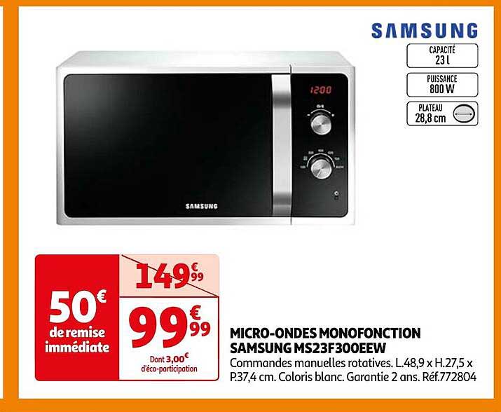 micro-ondes monofonction samsung ms23f300eew
