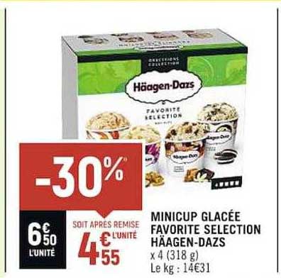 minicup glacée favorite sélection häagen-dazs