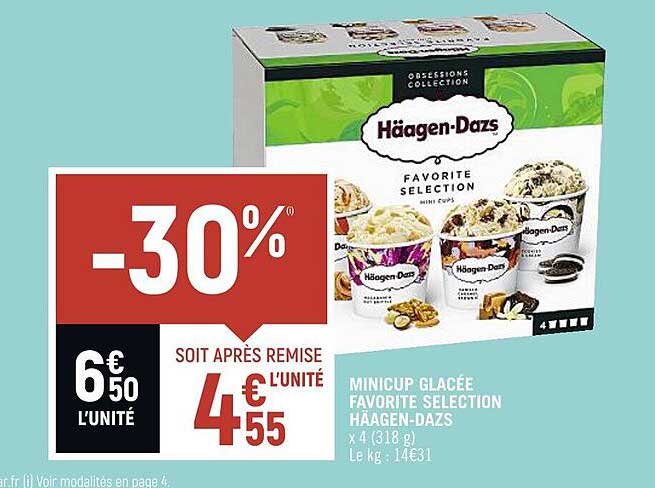 Minicup Glacée Favorite Sélection Häagen-dazs