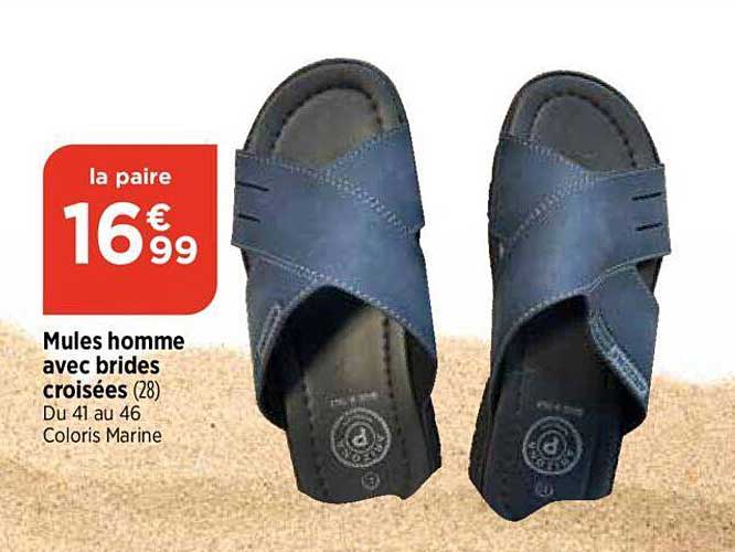 mules homme avec brides croisées