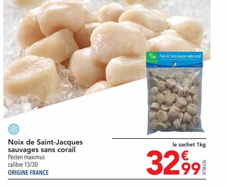 noix de saint-jacques sauvates sans corail