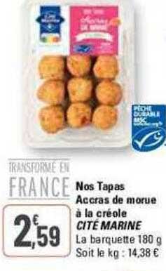 nos tapas accras de morue à la créole cité marine