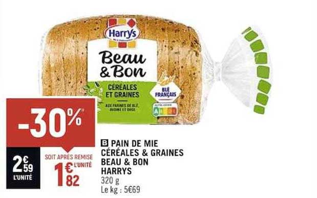 pain de mie céréales & graines beau & bon harrys