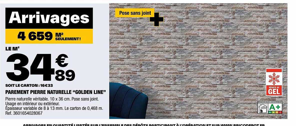 parement pierre naturelle "golden line"