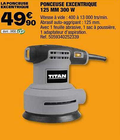 ponceuse excentrique 125 mm 300 w titan