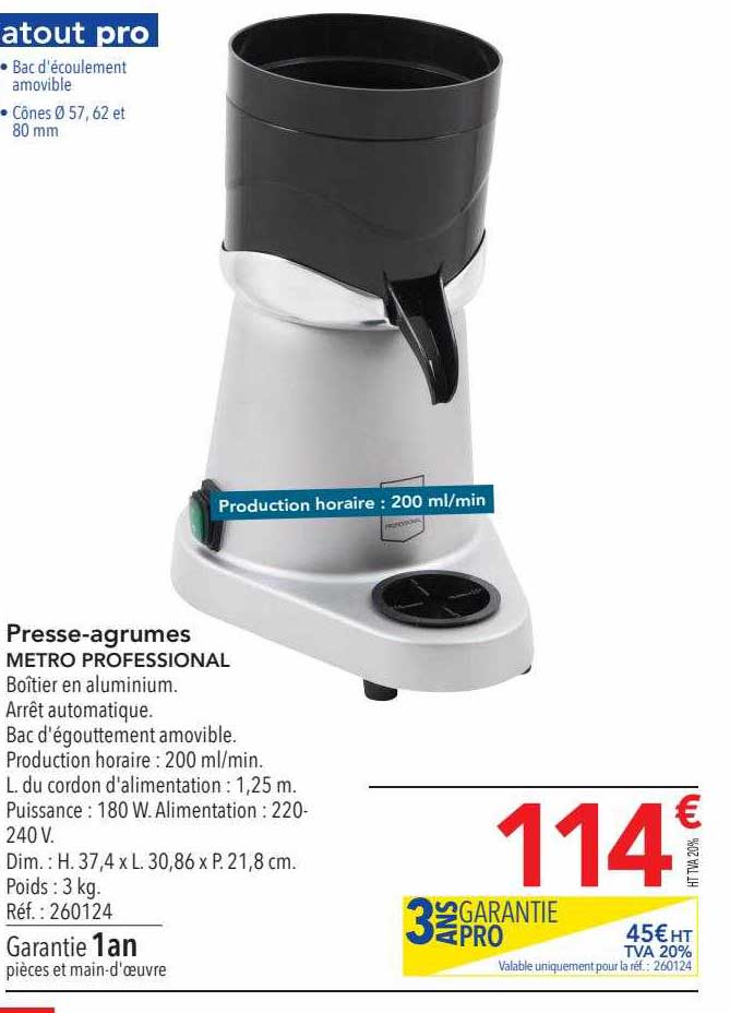 presse-agrumes metro professional