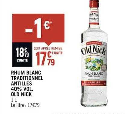 rhum blanc traditionnel antilles 40% vol. ild nick
