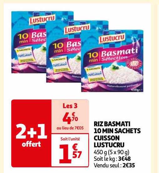 riz basmati 10 min sachets cuisson lustucru