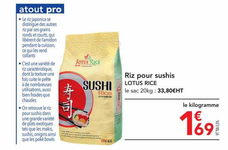 riz pour sushis lotus rice