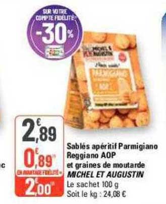 Sablés Apéritif Parmigiano Reggiano Aop Et Graines De Moutarde Michel Et Augustin